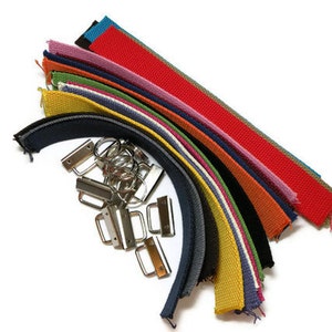 6 juegos de llavero kit de algodón correa variedad paquete de correas de correa y hardware de 1 pulgada, 1.25 pulgadas o 1.5 pulgadas