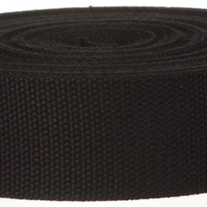 2 inch Cotton Webbing 14 yards Black 51mm-wide