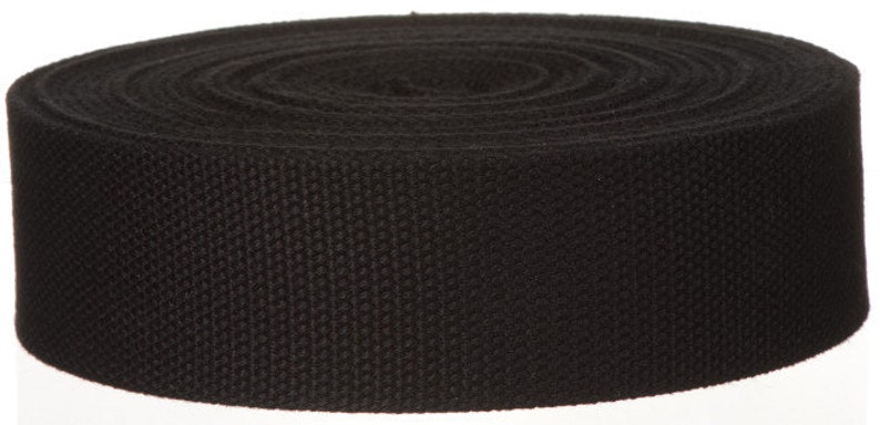 2 inch Cotton Webbing 22 yards Black 51mm-wide image 1