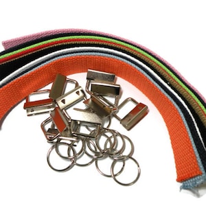 Key Fob Kit Variety Pack Cotton Webbing 1.0 inch webbing and hardware 10 sets