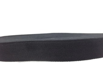 Cotton Twill Tape 10 yards 1 inch Wholesale Herringbone Straps Binding Black