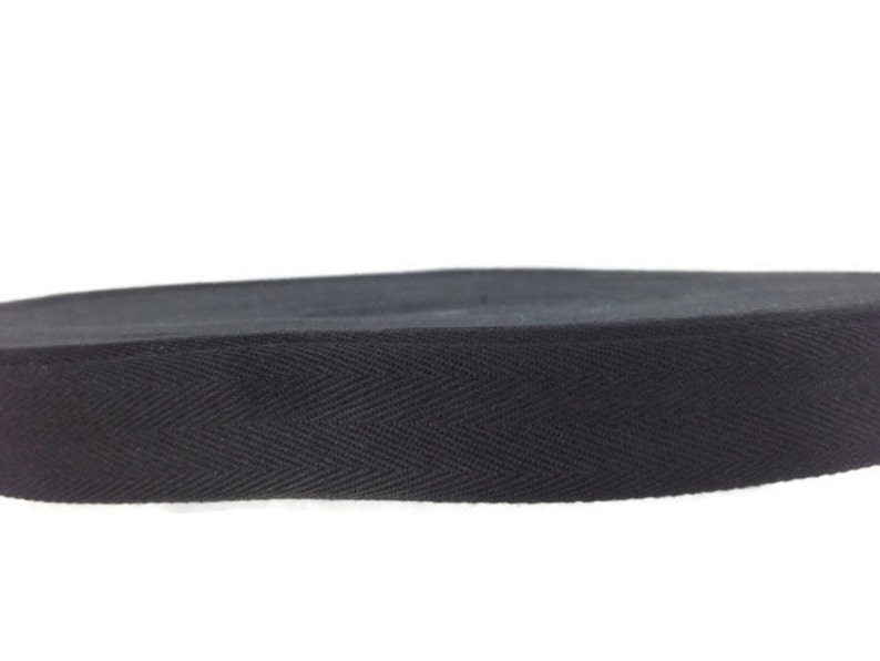 Cotton Twill Tape 60 yards 1 inch Wholesale Herringbone Straps Binding Black