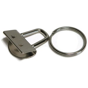 Mini Key Fob Hardware Key Chain 7/8 inch (20mm) Nickel Plated 500 sets