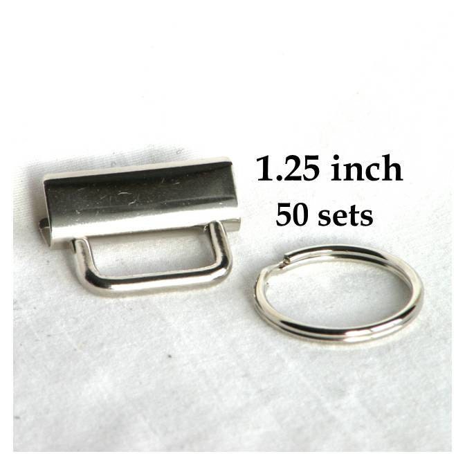 Key Chain Key Fob Hardware 1.25 inch Nickel Plated 50 sets