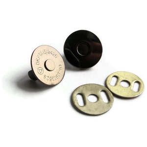 Black gunmetal Magnetic Snap 100 sets 18mm 2 mm thin