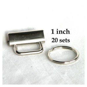 Key Fob Hardware 1 inch Nickel Plated 20 sets