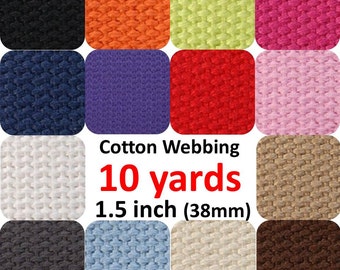 Cotton Webbing 1.5 inch 10 yards You Pick Colors Belts Purse Bag Straps Handles Leash