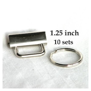 Key Fob Hardware Key Chain 1.25 inch Nickel Plated 10 sets