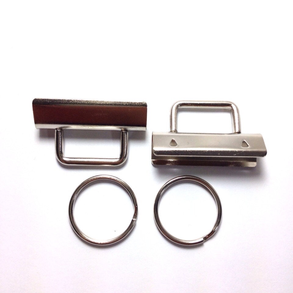20 50 x Key Fob Hardware 4 keychain Split ring wrist Wristlets Cotton 1.25" 38mm 