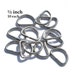 D Ring 1/2 inch (11.2mm) Nickel plated 10 each 