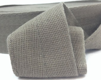 Cotton Twill Tape 2 inches wide 8 yards long Gray Grey