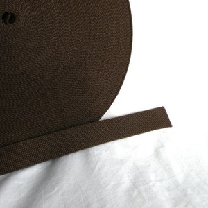 Cotton Webbing 1 yard 1.25inch wide Brown Key Fobs Purse Bag Straps Leash