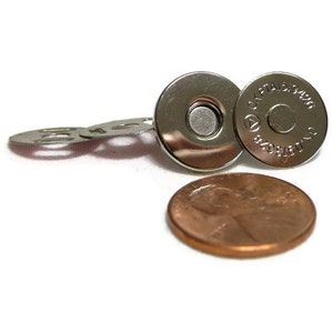 14mm 2 mm Magnetic Snaps Extra Thin 10 sets Nickel Plated