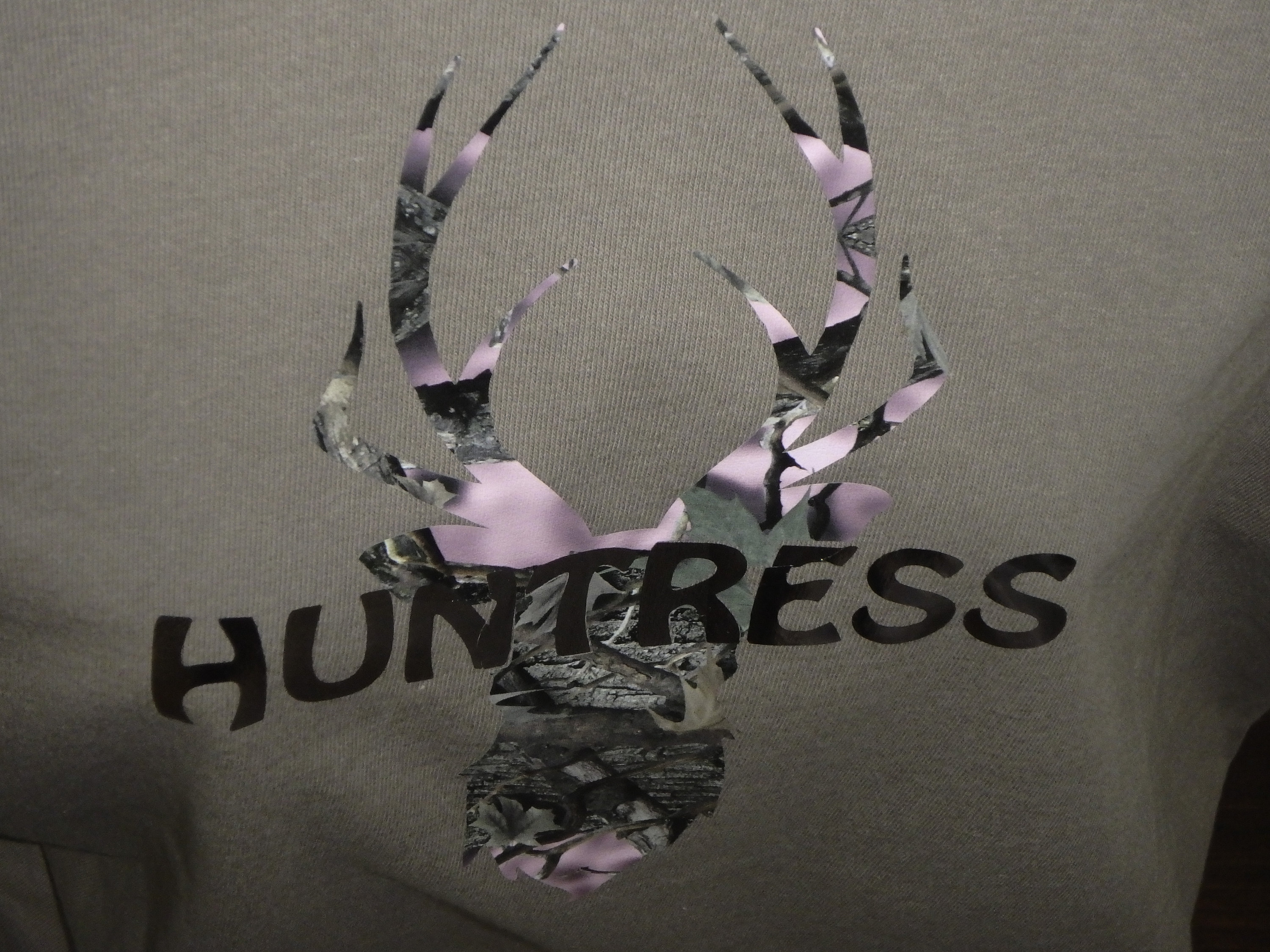 Huntress graphic tee for the female hunter camo and metallic | Etsy