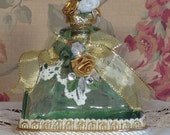 Victorian Gold Cream Perfume Bottle-Keepsake-Hand Decor-Vintage Style-BOT-10