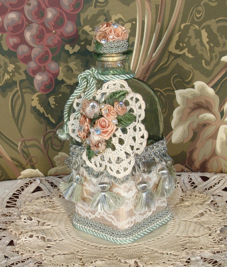 Seafoam & Cream Victorian Perfume Bottle / Cruet Keepsake Etsy