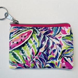Keychain Wallet, Keychain Pouch, Mini Wallet, Watermelon Wallet, Lilly, Stocking Stuffer