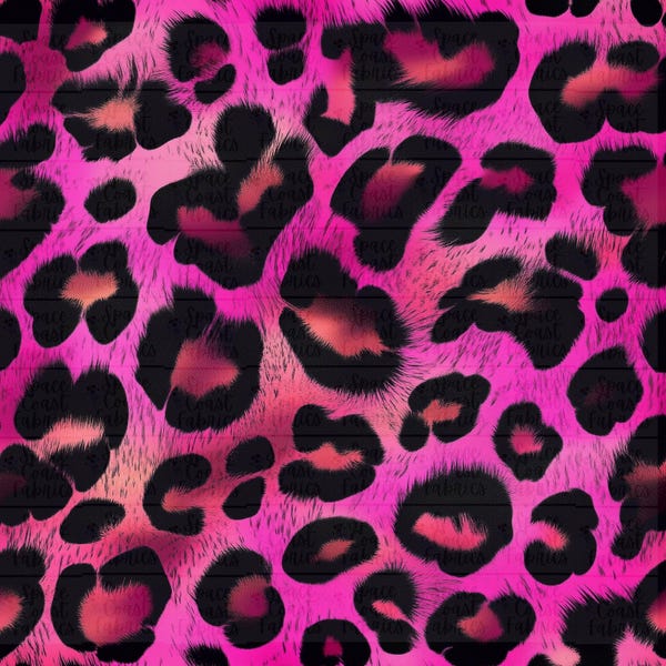 Pink Leopard, Leopard Vinyl, Custom Vegan Leather, Roll (12"X54")