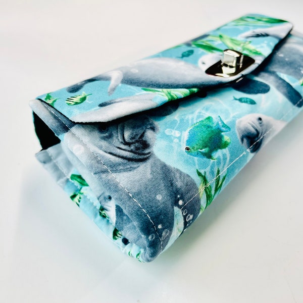 Clutch Wallet, Cell Phone Holder, Modern Wallet, Clutch Purse, Necessary Clutch Wallet, Manatee