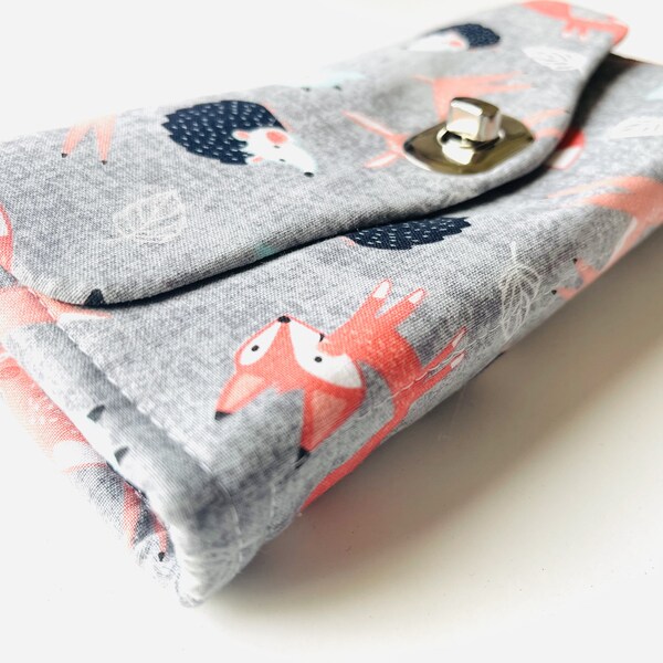 Clutch Wallet, Cell Phone Holder, Modern Wallet, Clutch Purse, Necessary Clutch Wallet, Forest Friends Wallet, Fox, Possum