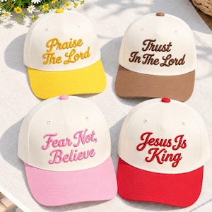 Custom Christian Embroidered Hat, Personalized Script Cap, Faith Quote Gift
