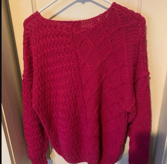 Vintage 90s Hand Knit for The Limited Pink Sweate… - image 2