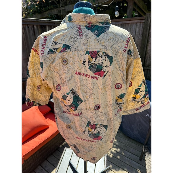 Vintage Rare 80s Levi's Diamond Label Jungle Map Shirt Retro Leisure Adventure