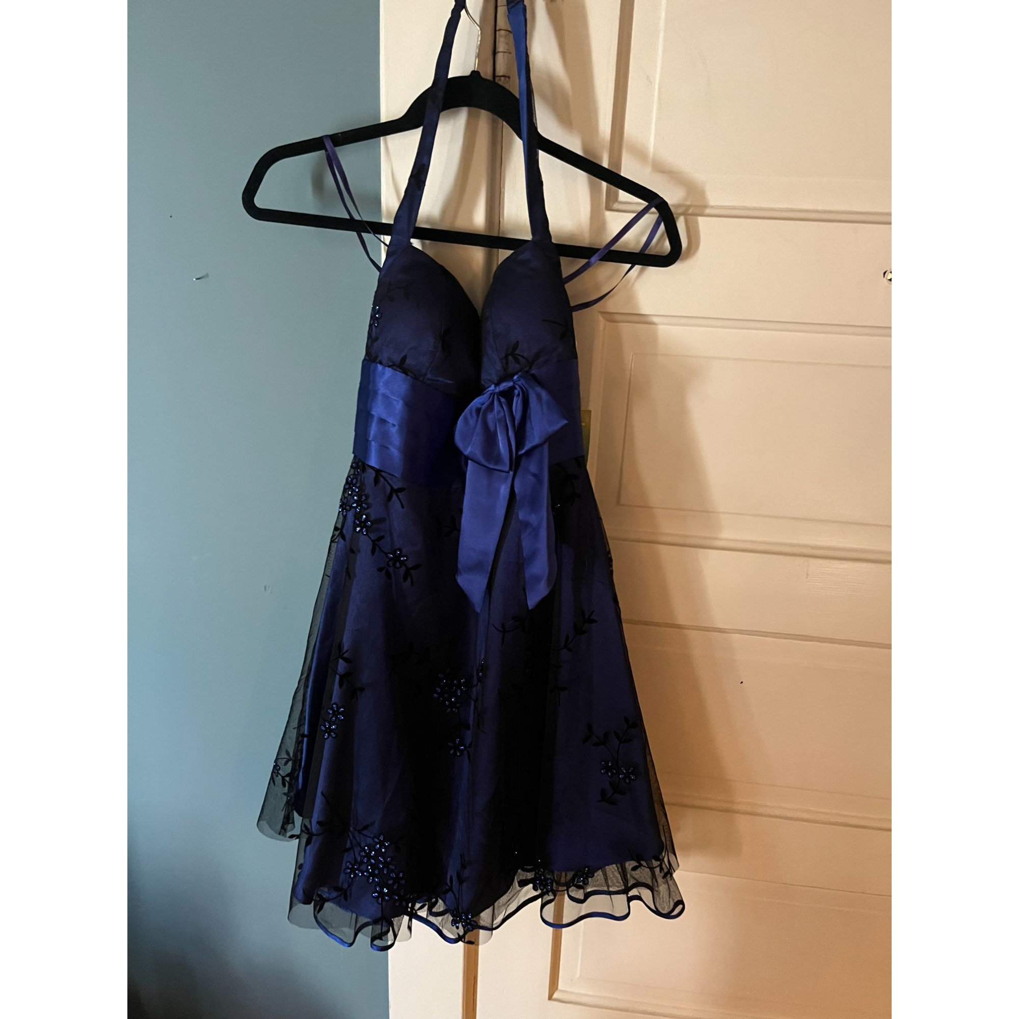 Navy Blue Halter Dress - Etsy