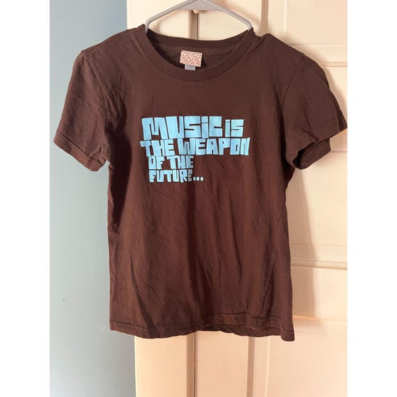 00s y2k ザ・ミュージック THE MUSIC バンド Tシャツ 茶色 M Y2K Music is the Weapon of the Future Brown S/S Urban Outfitters