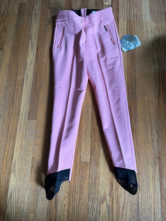 NWT 70s Women's Bubblegum Polyester Pink Ski/snow Pants With Stirrups XS/S  