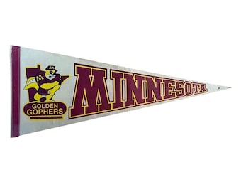 Vintage 80s University of Minnesota Golden Gophers Felt Pennant