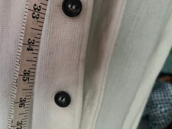70s White Oversized Jantzen Button-Up Cardigan Sw… - image 7