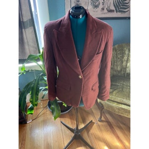 90s Vintage The Limited Cashmere + Wool Tan/Brown Button-Up Blazer