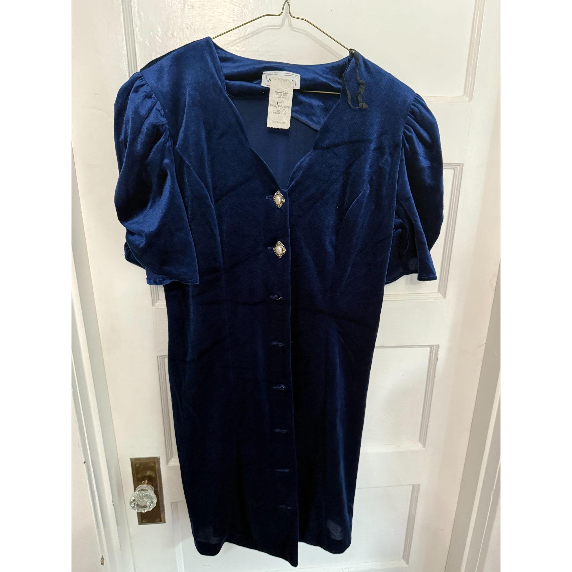 Button Velvet Dress - Etsy