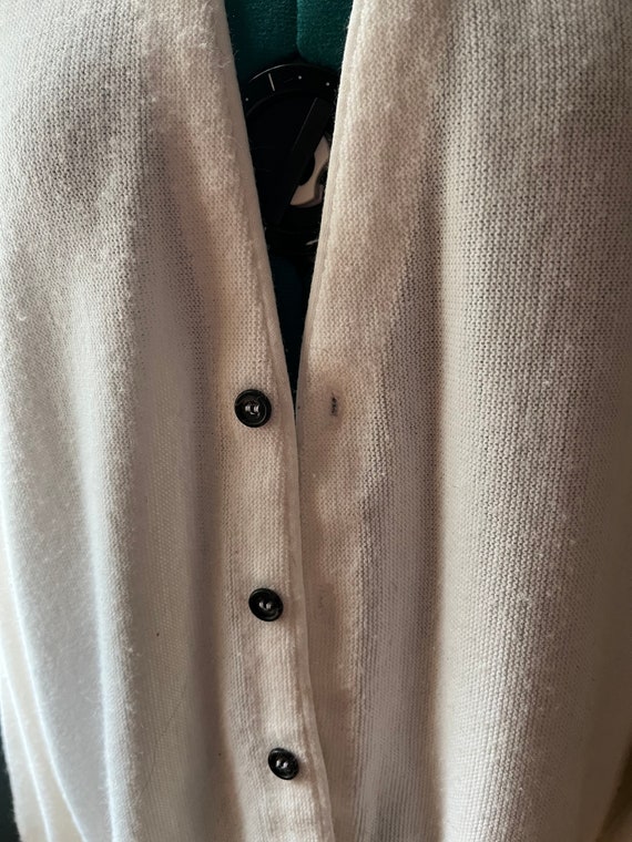 70s White Oversized Jantzen Button-Up Cardigan Sw… - image 2