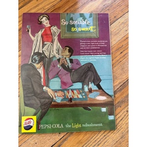 Vintage Pepsi Soda Magazine Advertisement Mounted on Wood