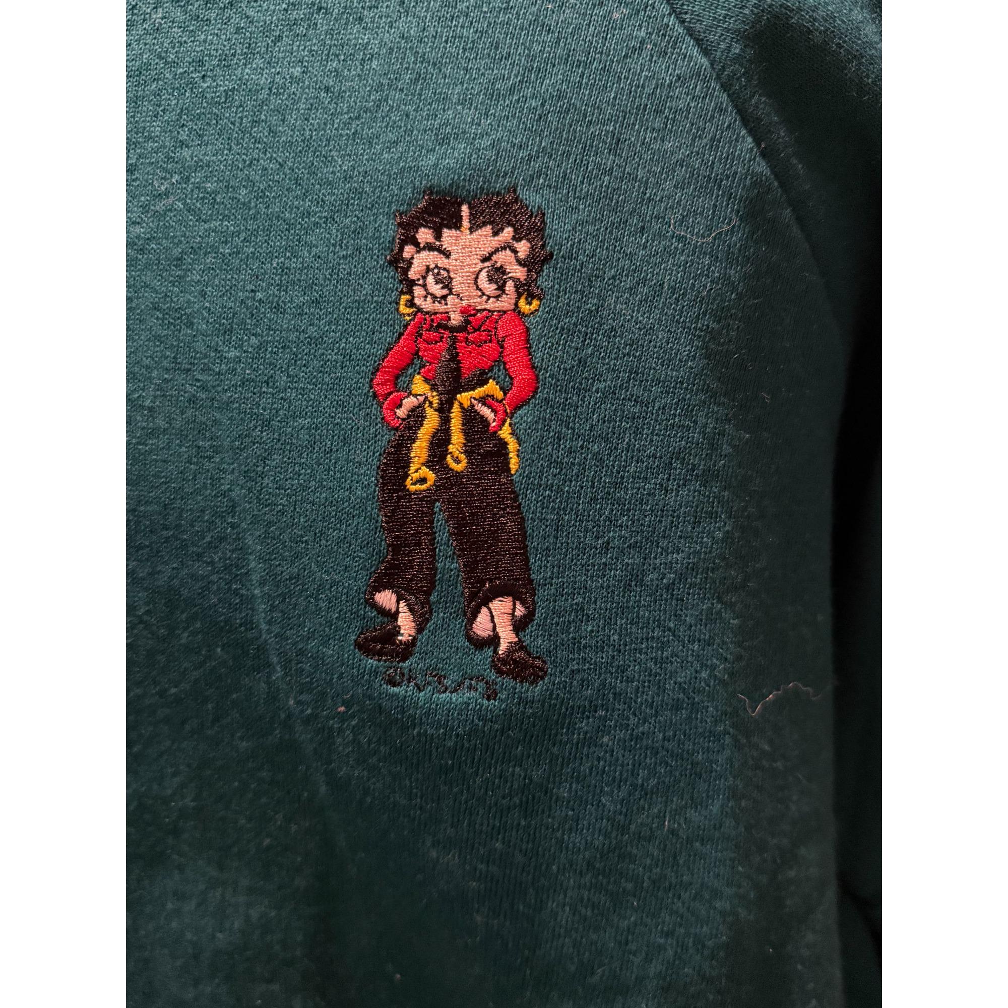 Vintage Betty Boop Bootleg Embroidered Crew Neck Sweatshirt XL
