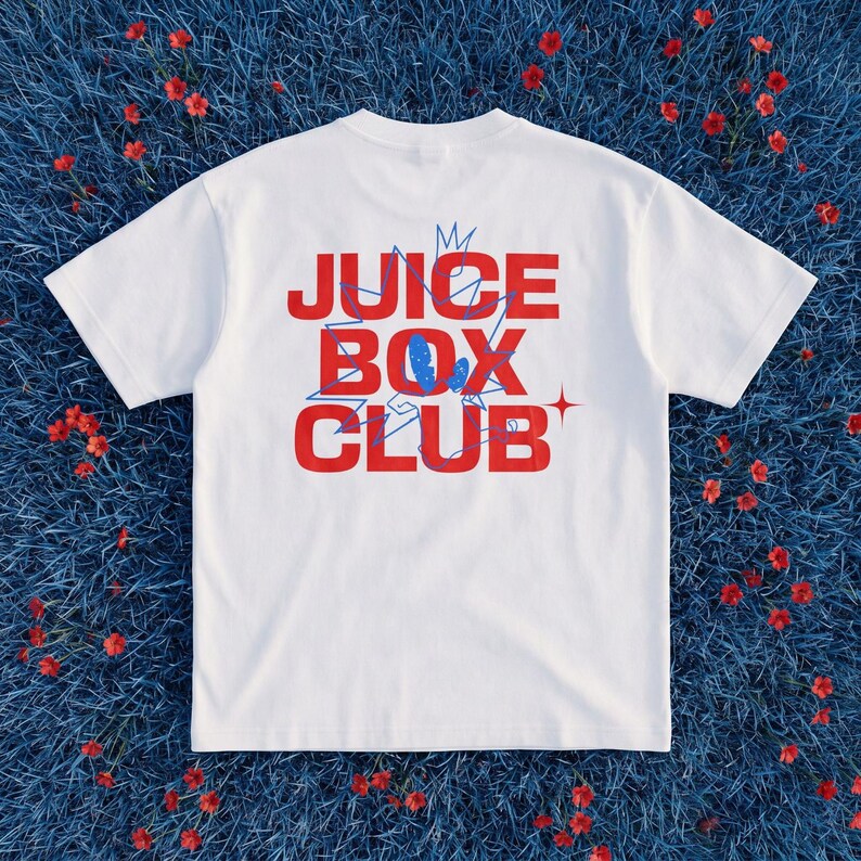 JuiceBoxClub Presents: "R x B" Graphic Tee | Retro Logo Chest & Back Print image 2