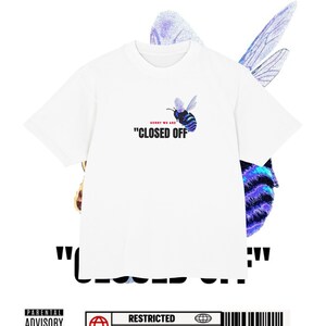 JuiceBoxClub Presents "Closed Off" T-Shirt | Graphic Bee Chest and Back Print image 1