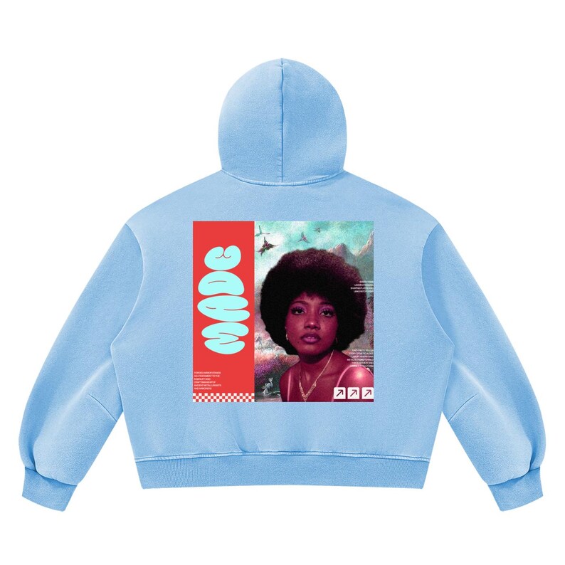 JuiceBoxClub Presents "MADE" Unisex Vintage Wash Boxy Fleece Hoodie image 2