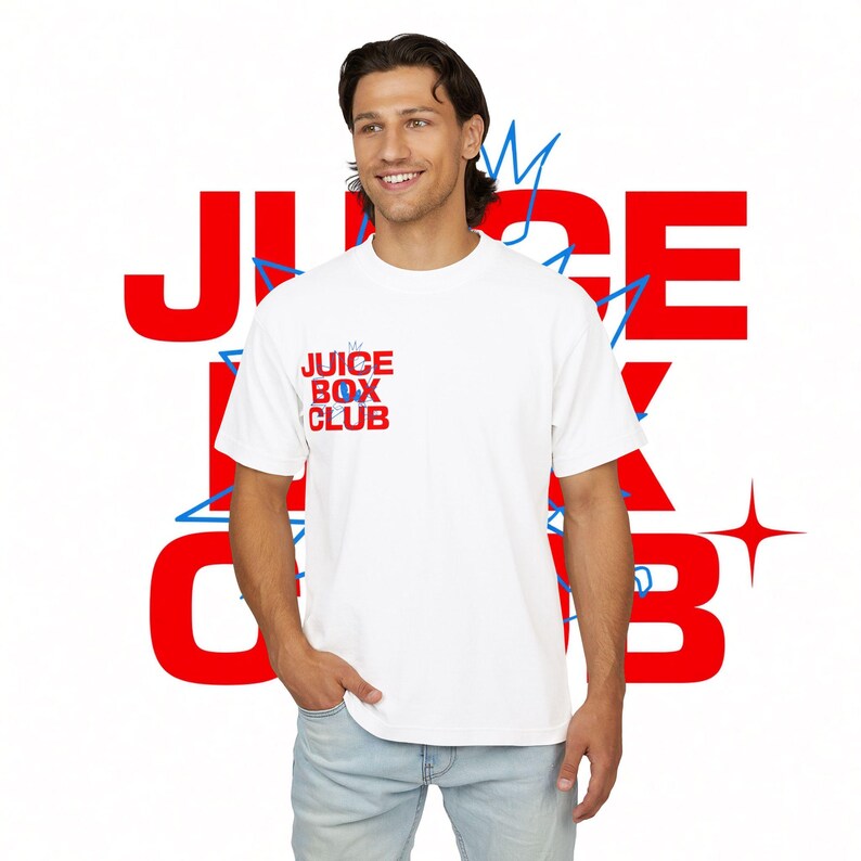 JuiceBoxClub Presents: "R x B" Graphic Tee | Retro Logo Chest & Back Print image 3