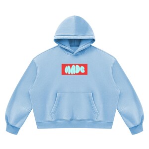 JuiceBoxClub Presents "MADE" Unisex Vintage Wash Boxy Fleece Hoodie image 1