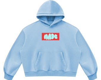 JuiceBoxClub Presents "MADE" Unisex Vintage Wash Boxy Fleece Hoodie