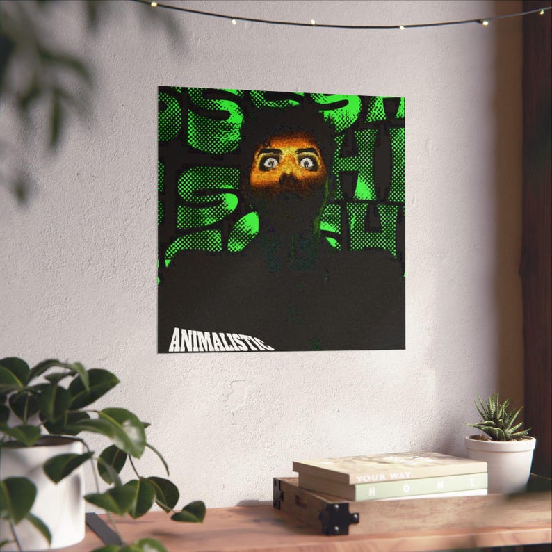 JuiceBoxClub Presents: "Animalistic" Pop Art Matte Vertical Poster | Green Halftone Background image 3