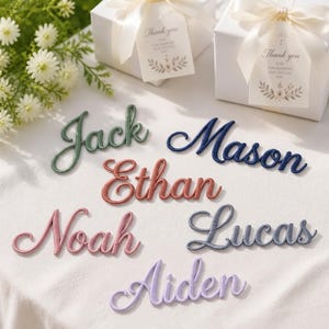 Custom Name Patch, Script Embroidered Iron On Name Tag for Backpacks, Personalized Cursive Letter Applique for Jackets, Baby Clothes