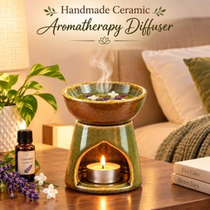 Difusor de aromaterapia con aceites esenciales, humidificador ultrasónico de cerámica, regalo relajante para spa, regalo ecológico para el bienestar, mejora el estado de ánimo.