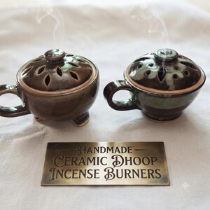 Handmade Ceramic Dhoop Incense Burners, Artisan Pottery Aromatherapy Diffuser (Gift for Yoga & Meditation)