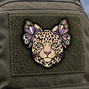 Leopard Butterfly Wings PVC Morale Patch – Tactical Rubber, Hook & Loop Backing