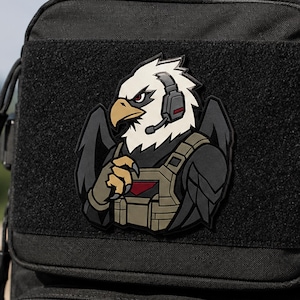 Tactical Eagle PVC Patch – Military Operator Hook and Loop Emblem for Backpack, Vest, Cap