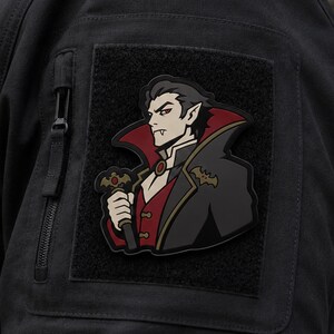 Gothic Vampire PVC Morale Patch – Tactical Hook and Loop Badge for Backpacks, Jackets, Hats